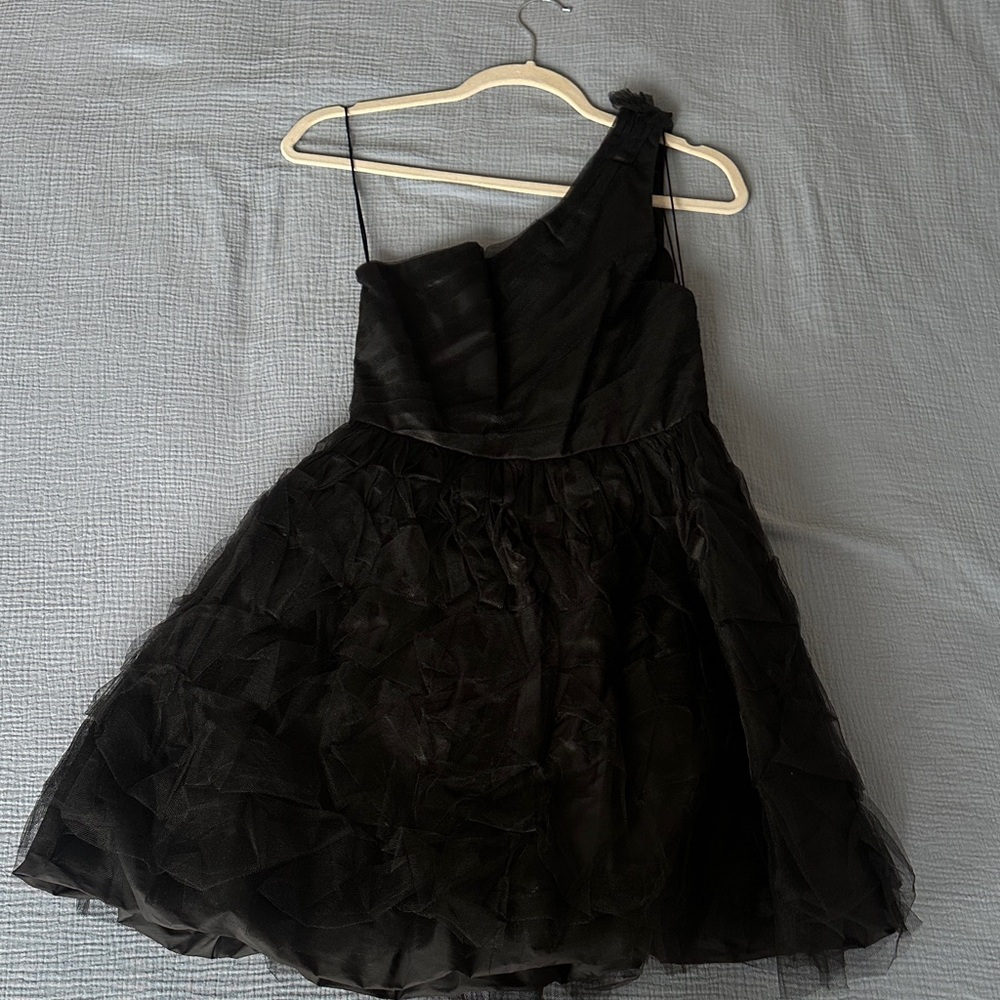 Alice + Olivia Black One-Shoulder Kids Dress